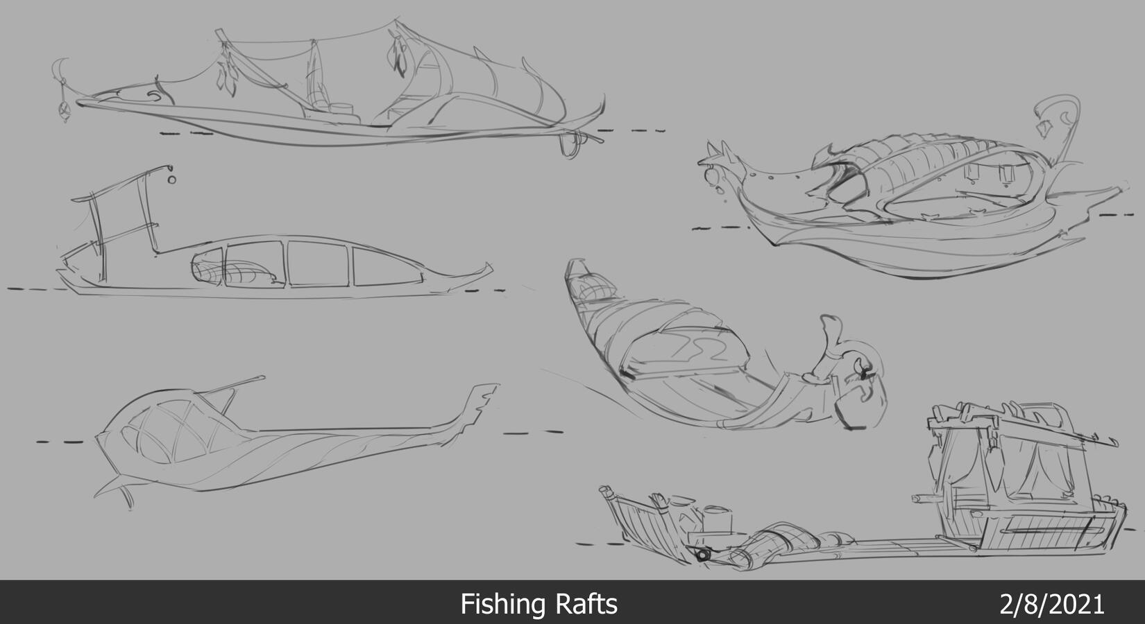 fishing rafts